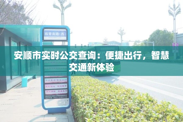 安顺市实时公交查询：便捷出行，智慧交通新体验
