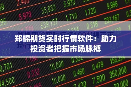 郑棉期货实时行情软件：助力投资者把握市场脉搏