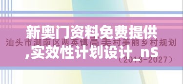 新奥门资料免费提供,实效性计划设计_nShop5.801