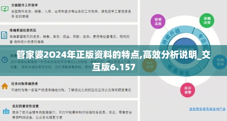 管家婆2O24年正版资料的特点,高效分析说明_交互版6.157