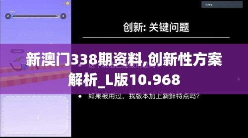 新澳门338期资料,创新性方案解析_L版10.968