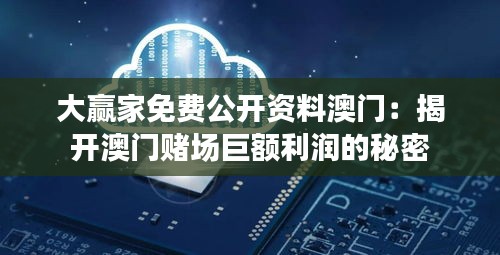 大赢家免费公开资料澳门：揭开澳门赌场巨额利润的秘密