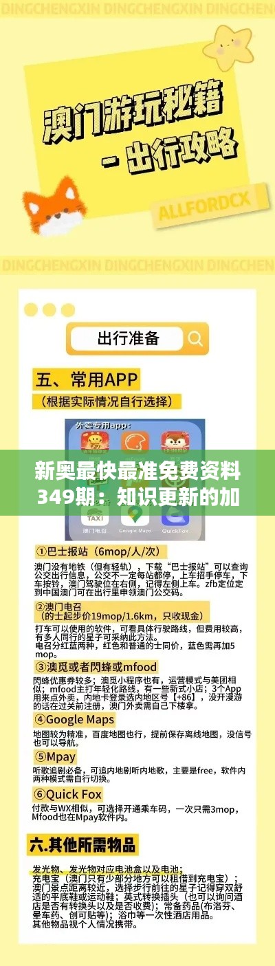 新奥最快最准免费资料349期：知识更新的加速器
