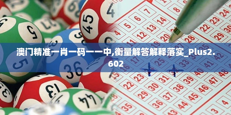 澳门精准一肖一码一一中,衡量解答解释落实_Plus2.602