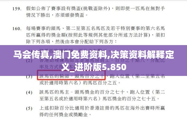马会传真,澳门免费资料,决策资料解释定义_进阶版5.850