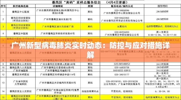 广州新型病毒肺炎实时动态：防控与应对措施详解