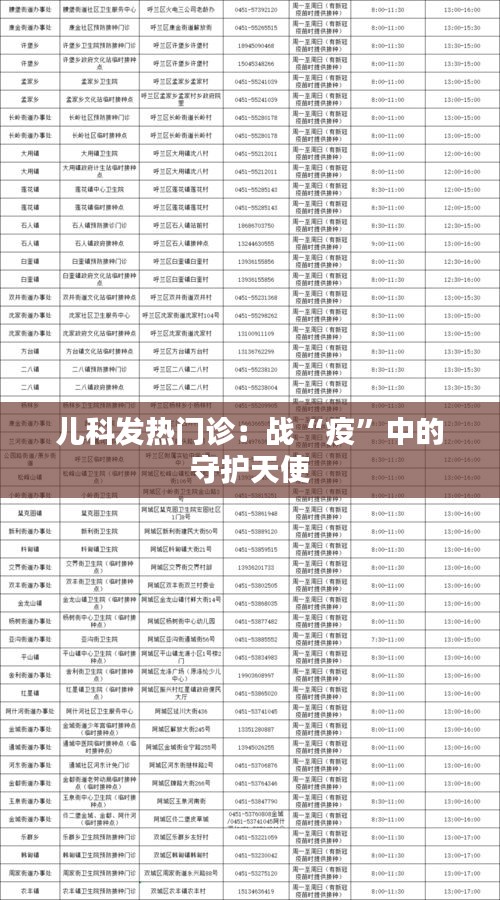 儿科发热门诊：战“疫”中的守护天使