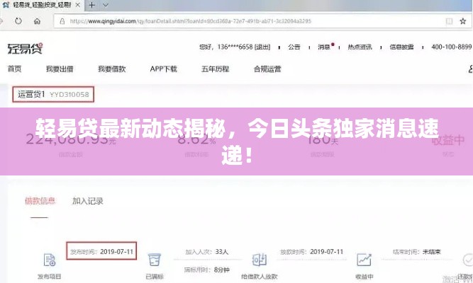 轻易贷最新动态揭秘，今日头条独家消息速递！