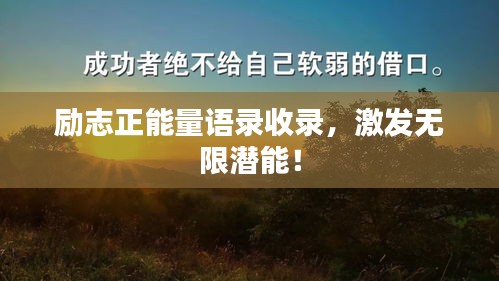 励志正能量语录收录，激发无限潜能！