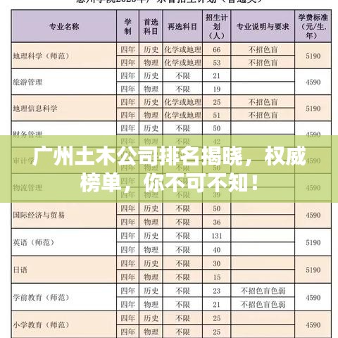 广州土木公司排名揭晓，权威榜单，你不可不知！