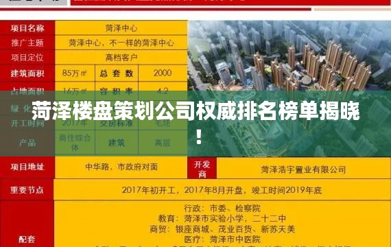 菏泽楼盘策划公司权威排名榜单揭晓！