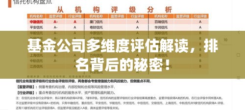基金公司多维度评估解读，排名背后的秘密！