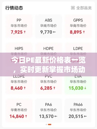 今日PE最新价格表一览，实时更新掌握市场动态！