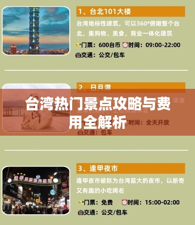 台湾热门景点攻略与费用全解析