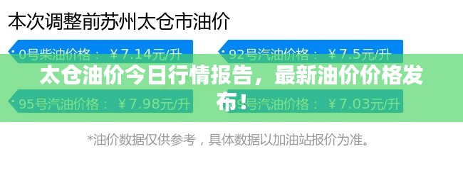 太仓油价今日行情报告，最新油价价格发布！